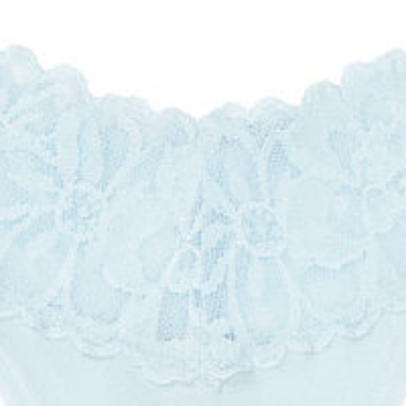 VS NWT XL Thong Stretch Cotton Lace-Waist Panty NWT Powder Blue - Picture 9 of 11